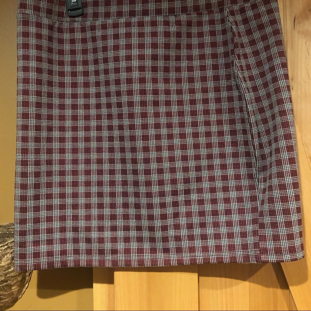 Plaid high waist stretchy mini skirt